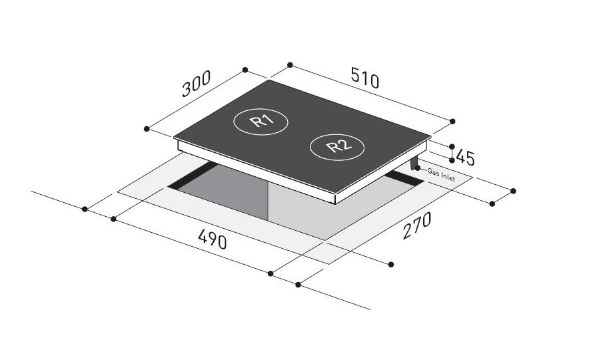 Mayer MMGH320 30 cm 2 Burner Domino Gas Hob