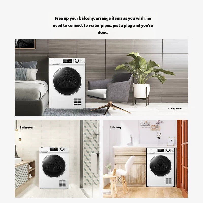 Haier EHG100129W 10kg Heat Pump Dryer, Sterilisation & Mite Removal