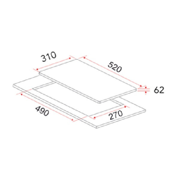 EF Induction Hob 30CM – HB BI 293 G+Gas Hob 30CM – EFH 3221 WT VGB+Cooker Hood 90CM – EFCH 9204T BK