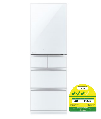 Mitsubishi MR-B46Z 366l 5-Door Fridge (3 Ticks)