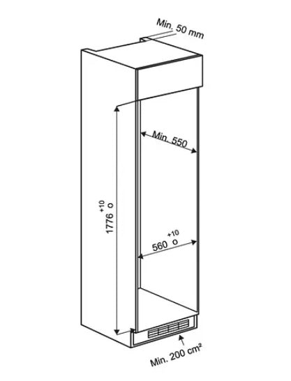 Teka RBF 330 FI MY 241L Built-in No Frost Combi Refrigerator With Air Flow System and Energy a+ Class