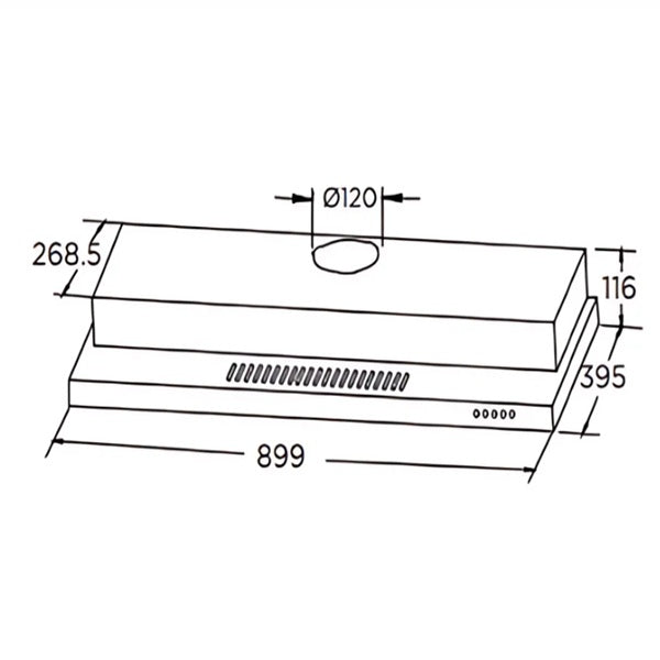 Midea MIH350D017K Induction 2 Zone Hob + Midea MH90F26EM Hood