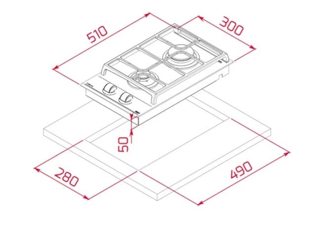 Teka GZC 32300 XB PUB/LPG Variopro Series. Modular Gas on Glass Hob With Exactflame Function of Natural Gas