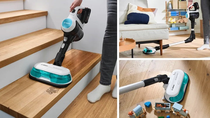 Bosch BCS71HYG3 Rechargeable 2 in 1 Vacuum and Mop Unlimited 7 ProHygienic Aqua White