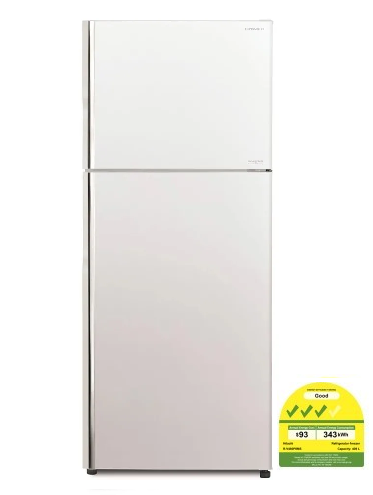 Hitachi R-V480P8MS-BSL/GBK/PWH 407L 2-Door Fridge (3 Ticks)