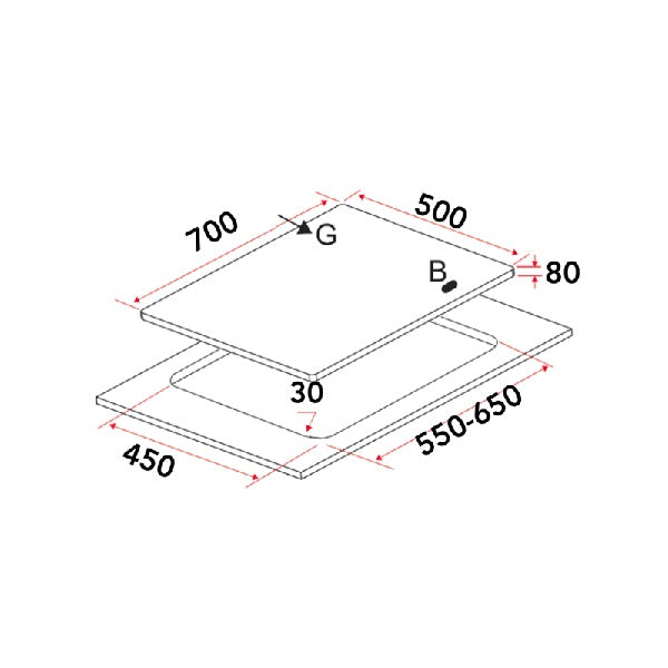 EF EFH 7520 WT VGB Gas Hob 70CM – EFH7520WTVGB