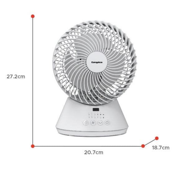 EuropAce EDF5631DWH 6” Deluxe DC Motor Desk Fan