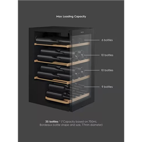 Vintec VWS830FCB-X Lumiere Noire 35 - 35-Bottle Single Zone Wine Cabinet