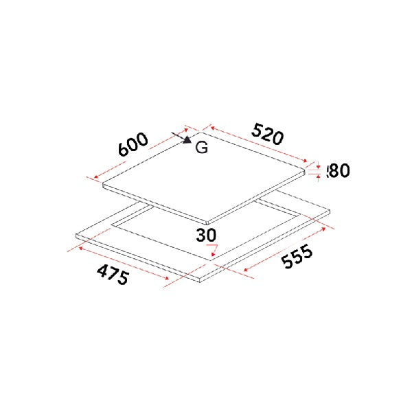 EF EFH 6530 WT VGB Gas Hob 60CM – EFH 6530 WT VGB