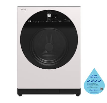 Hitachi R-MX700PMS0-MGW Side-by-side Refrigerator (569L) + Hitachi BD-D100GV Front Load Washer Dryer Wind Iron, AI Wash Inverter 10/7KG