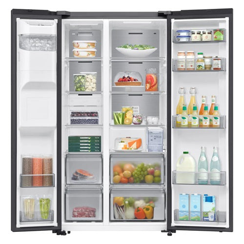 Samsung RS70F65K3FSS 635L Side-by-Side Fridge With Non-Plumbing Ice & Water Dispenser