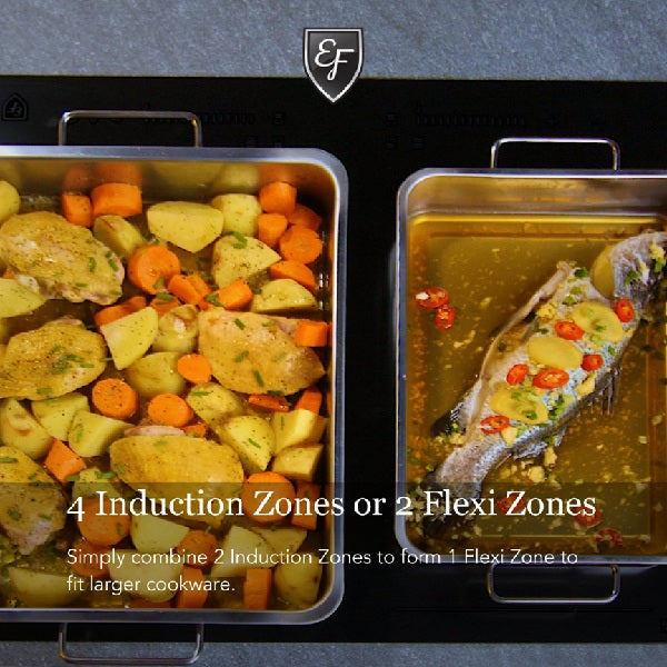 EF HB BI 584 FA Built-in Induction Hob 60CM HBBI584FA + EF 90cm Chimney Hood CK FINO PLUS BK