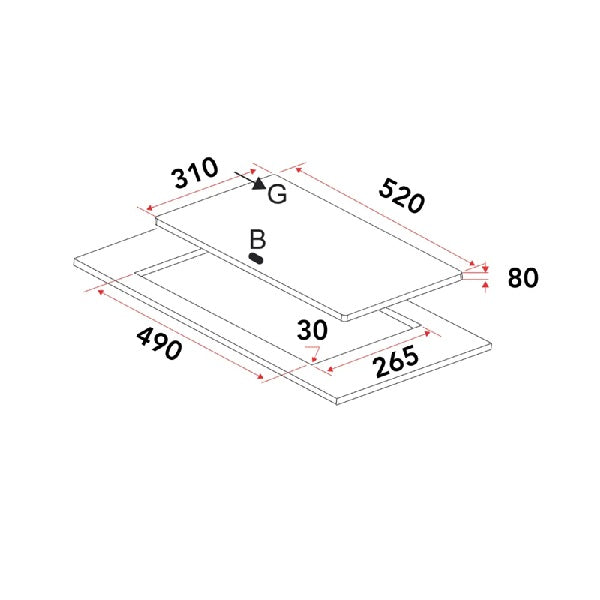 EF EFH 3211 WT VSB Gas Hob 30CM – EFH3211WTVSB