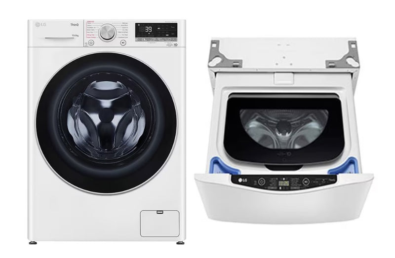 G FV1410H3W 10/6KG, Front Load Washer Dryer, White + LG Mini Washer TV2425NTWW 2.5kg Blue White