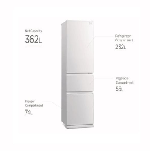 Mitsubishi Electric MR-CGX56EX-GWH-P/GBK-P 450L 3-Door Fridge