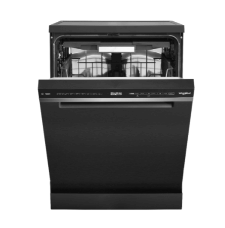 Whirlpool WDFS3L5PBSSG, Black, 60cm 15 Place Setting Free-standing Dishwasher