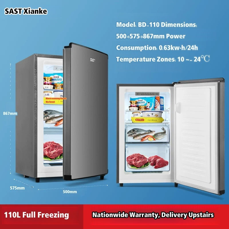 SAST Small Vertical Freezer Compact Household Drawer Style Cold Storage Unit