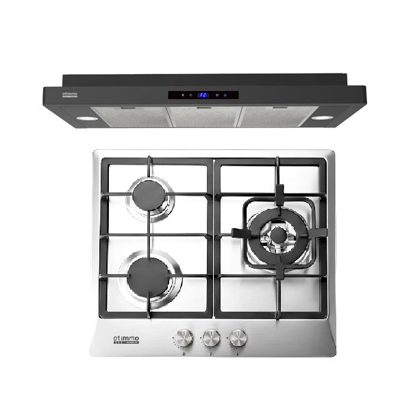 Europace ECH 5503EBK OTIMMO Slimline Hood 90CM + EuropAce EBH3360E LPG/TG 60cm Built-In Stainless Steel Gas Hob (3burner)