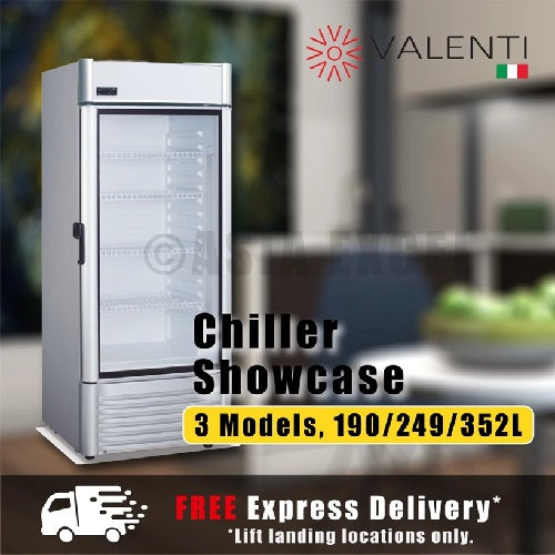 Valenti VLS-215W/VLS-295W/VLS-380W 195/275/352L Beverage Chiller Showcase