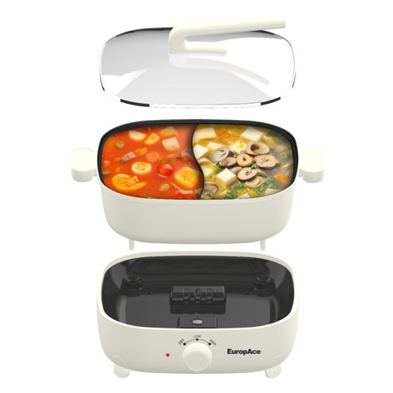 EuropAce EMC5600D 6L 1800W Non-Stick Yuan Yang Multi-Cooker Hotpot - Ivory