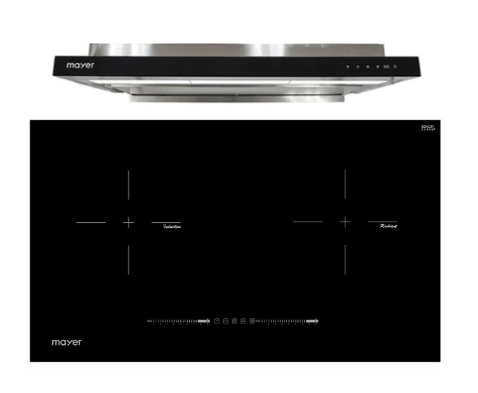 Mayer MMIHB752CS 75cm 2 Zone Hybrid Hob with Slider + MMSI903OT Cm Semi-integrated Hood With Oil Tray