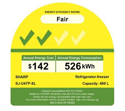 Sharp SJ-U47P-SL/BK 2 Doors Inverter Refrigerator PRO Series