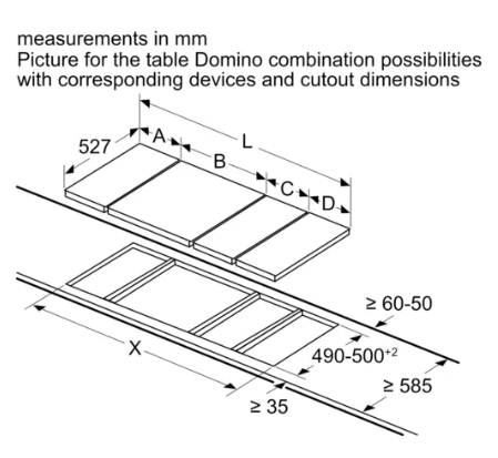 Bosch PRA3A6B70 Series 8 Domino gas hob 30 cm Glass ceramic, Black