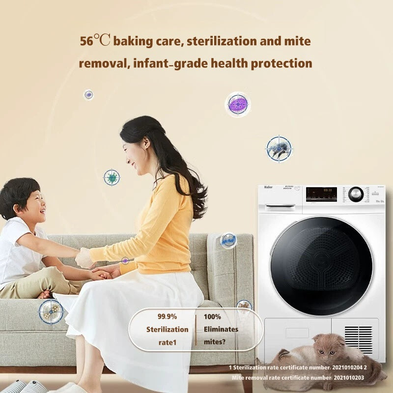 Haier EHG100129W 10kg Heat Pump Dryer, Sterilisation & Mite Removal