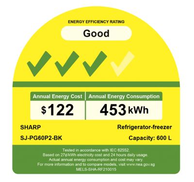 Sharp SJ-PG60P2-BK/DS 600L Grand Top Refrigerator