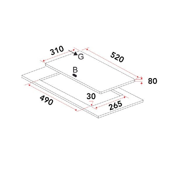 EF Induction Hob 30CM – HB BI 293 G+Gas Hob 30CM – EFH 3211 WT VSB+Cooker Hood 90CM – EFCH 9204T BK