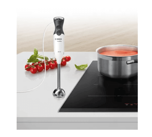 Bosch PXE675DC1E Glass Ceramic Built-in Induction Hob + MS6CA4150 Hand blender ErgoMixx 800 W White, anthracite