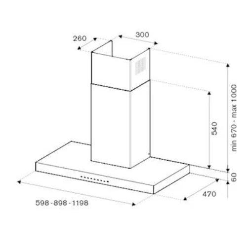 Bertazzoni KT120PRO1XA 120cm Stainless Steel Wall Mounted Hood