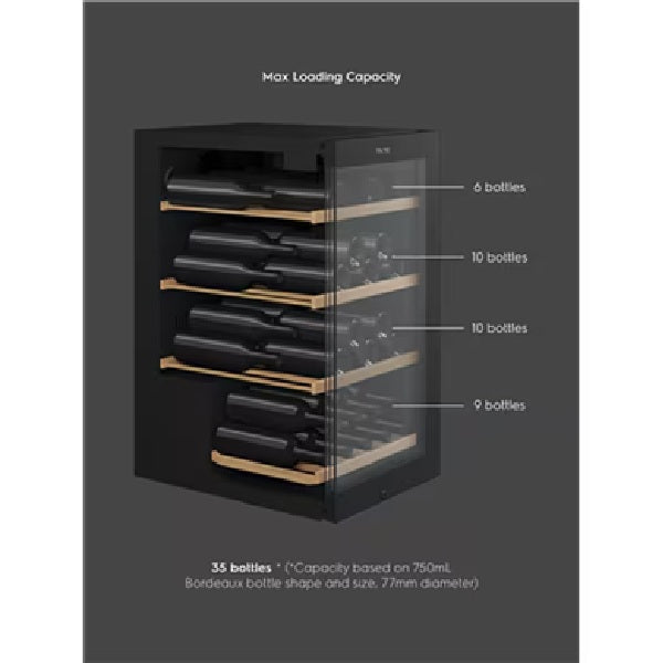 Vintec VWS830FAS-X Pure Noire 35 - 35-Bottle Single Zone Wine Cabinet
