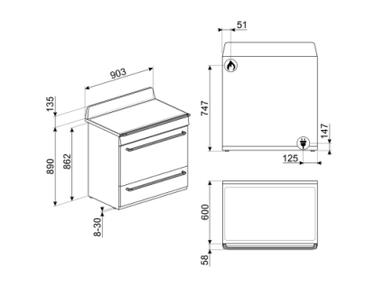 KT90BLE + TR90BL9 Hood & Freestanding Cooker Bundle