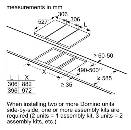Bosch PRA3A6B70 Series 8 Domino gas hob 30 cm Glass ceramic, Black