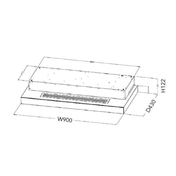 EF EFCH 9214A BK 90cm Semi Integrated Hood