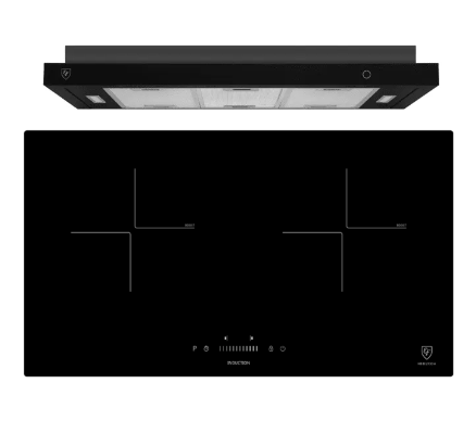EF HB BI 2730 A Induction Hob 70CM + EFCH 9204T BK Cooker Hood 90CM