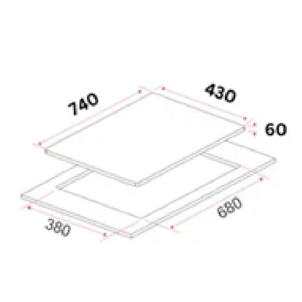 EF HB IV 2723 G Combi Hob 70CM HBIV272 G