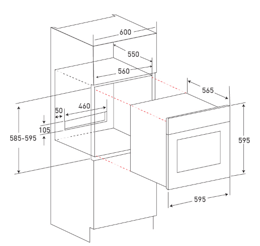 Mayer MMDO13C 60cm 75 L Built-in Catalytic Oven