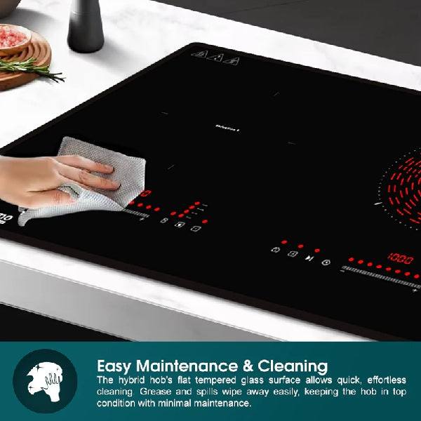 EuropAce EIV7732V Otimmo 7 Series 73 cm 2-Burner Hybrid Hob