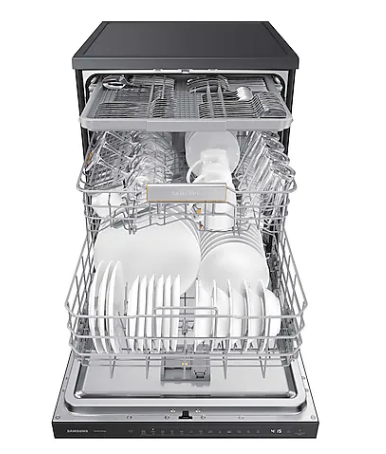 Samsung DW60CB750FAPSP Bespoke Freestanding Dishwasher, 14 Place Settings, 3 Ticks