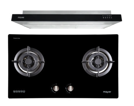 Mayer MMGH772/SS772 Built-In Gas Hob + MMSI900LEDHS 90cm Semi-integrated Slimline Hood