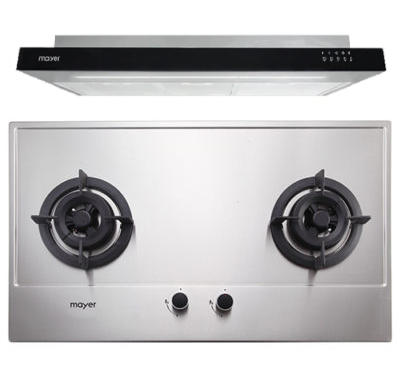 Mayer MMGH772/SS772 Built-In Gas Hob + MMSI900LEDHS 90cm Semi-integrated Slimline Hood