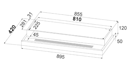 EF EFH 3767 WT VSB Gas Hob 76CM + EFCH 9231T SS Cooker Hood 90CM