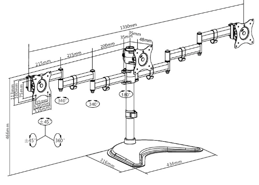 Titan SGB353 Monitor Mount Solutions 13'' - 27''