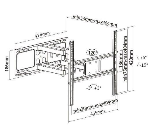 Titan SGB493 Tv Wall Mount Bracket For 42'' -55''