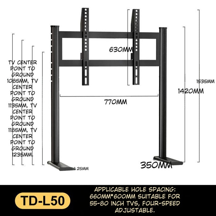 Adjustable TV stand for 75‑100 Inch Screens