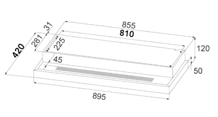 EF Combi Hob 70CM – HB IV 2723 G + EFCH 9204T BK Cooker Hood 90CM