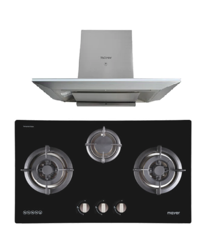 Mayer MMGH773/SS773 Built-In Gas Hob 3 Burners + MMCH905 90cm Chimney Hood