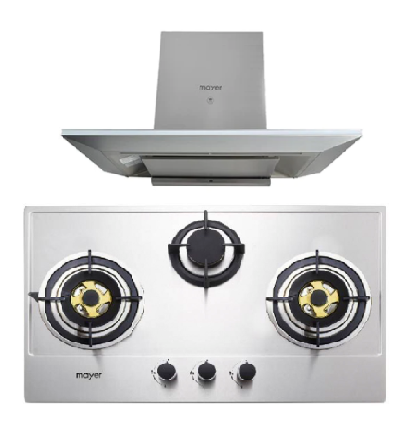 Mayer MMGH883/SS883 86cm 3 Burner Stainless Steel Gas Hob + MMCH905 90cm Chimney Hood - Lion City Company
